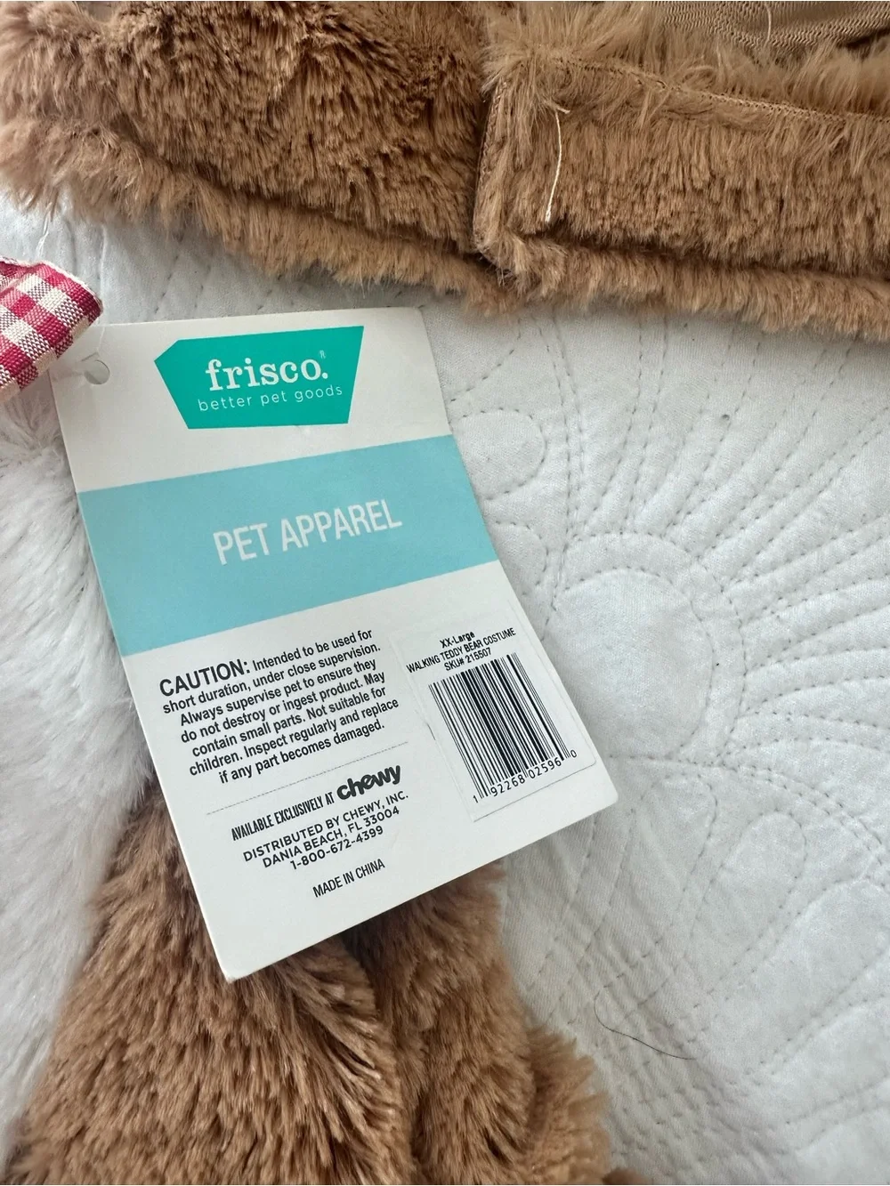 Petco pet Brown Bear Costume Hoodie with White Belly